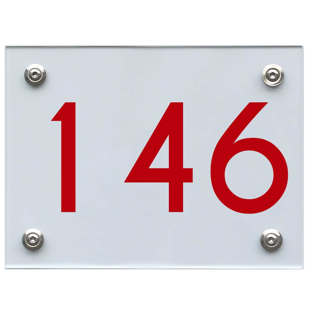 Hausnummernschild 146 rot