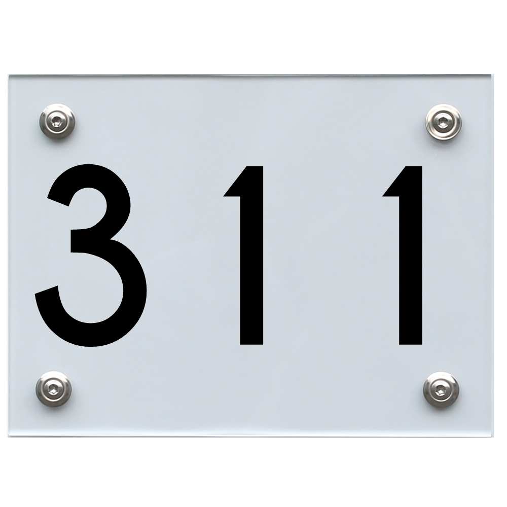 Hausnummernschild 311 schwarz
