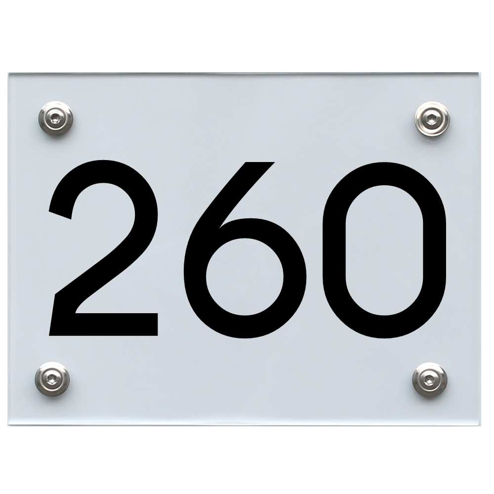 Hausnummernschild 260 schwarz