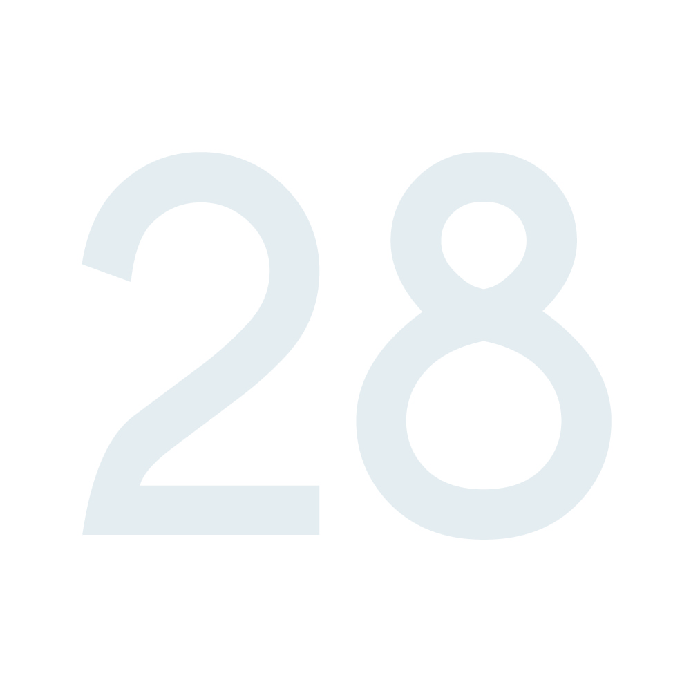 Zahlenaufkleber 28 weiß