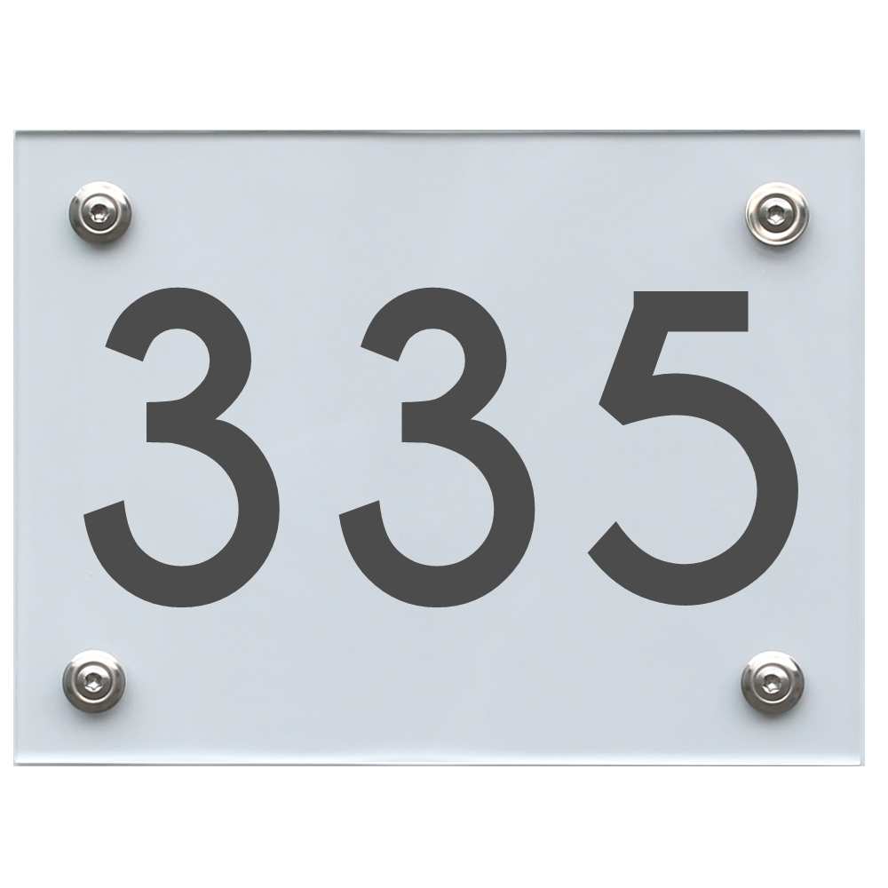 Hausnummernschild 335 dunkelgrau