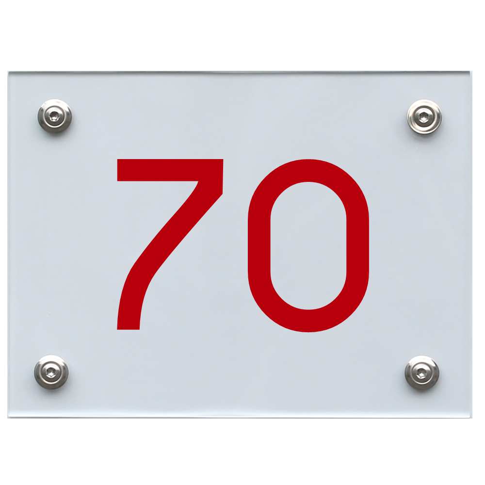 Hausnummernschild 70 rot