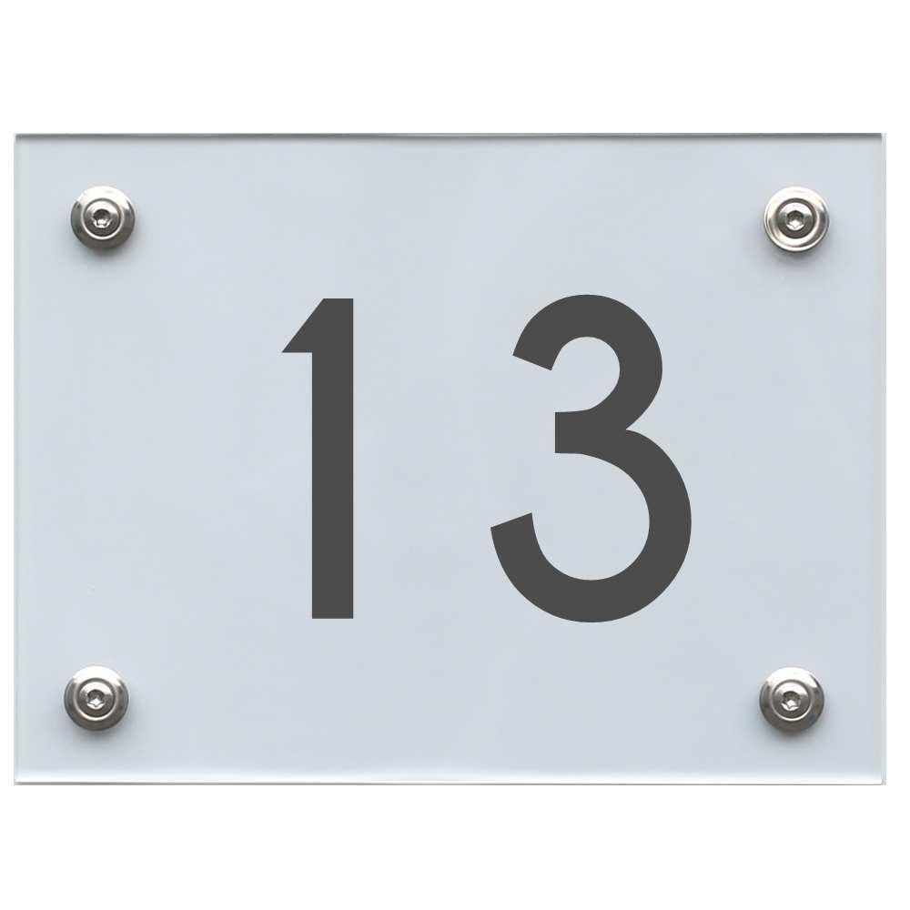 Hausnummernschild 13 dunkelgrau