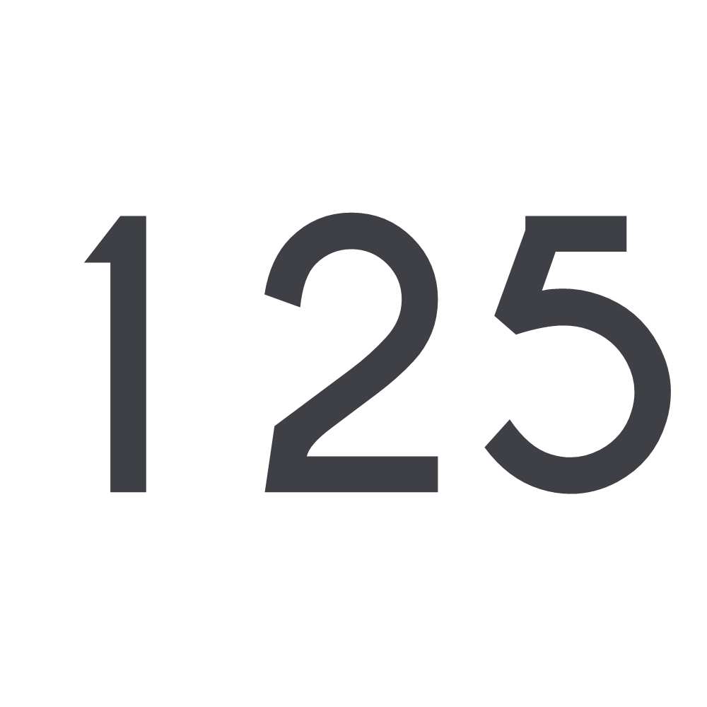 Hausnummer Aufkleber 125 dunkelgrau