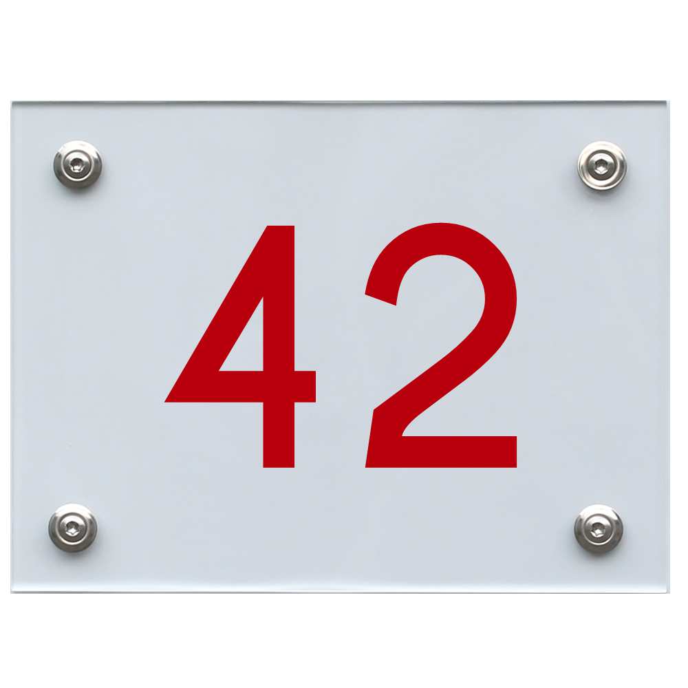 Hausnummernschild 42 rot
