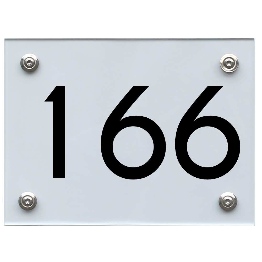 Hausnummernschild 166 schwarz