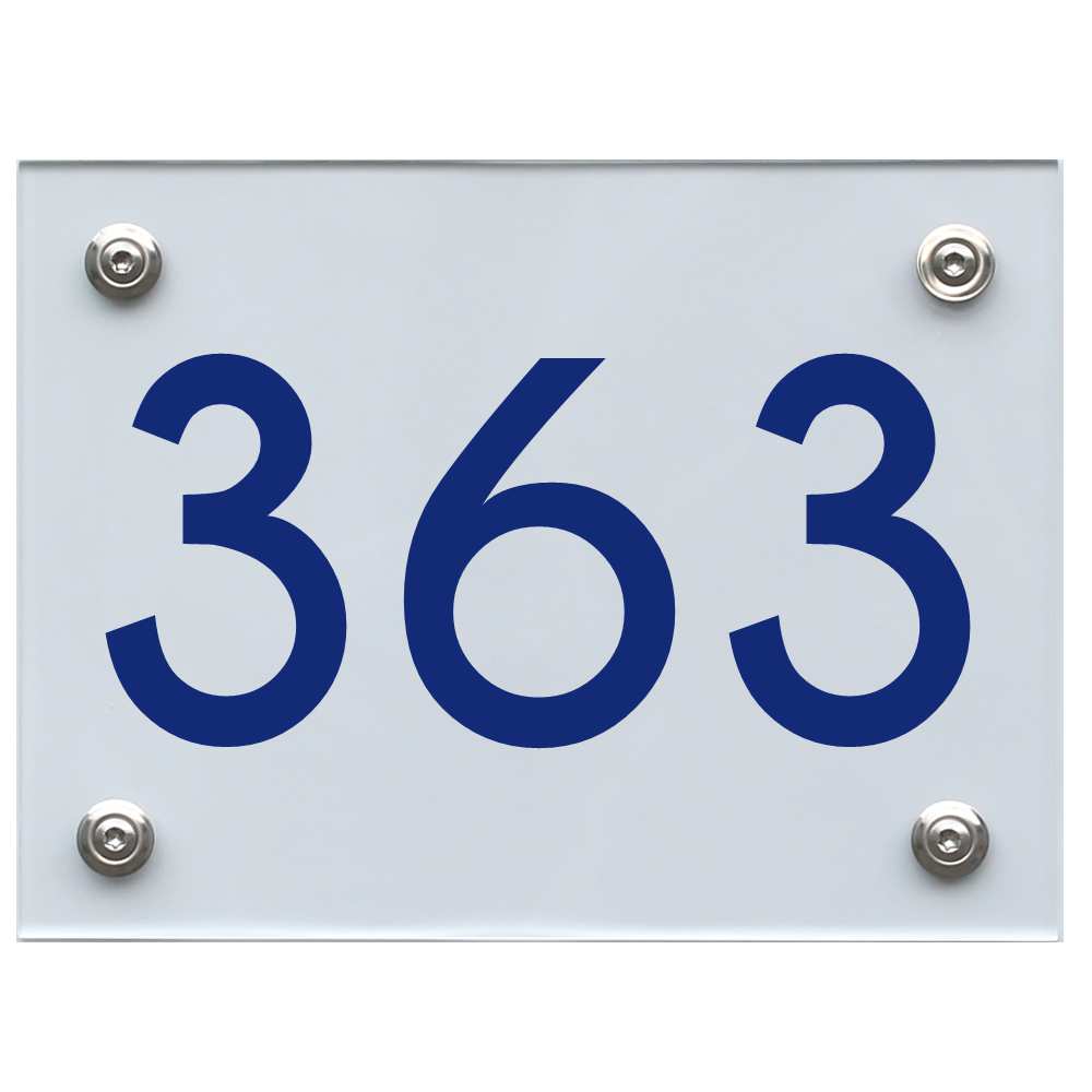 Hausnummernschild 363 blau