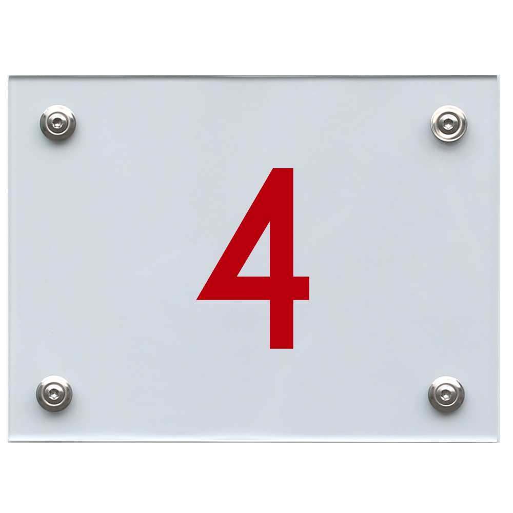 Hausnummernschild 4 rot