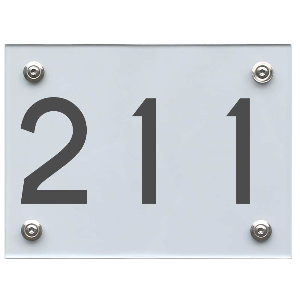 Hausnummernschild 211 dunkelgrau