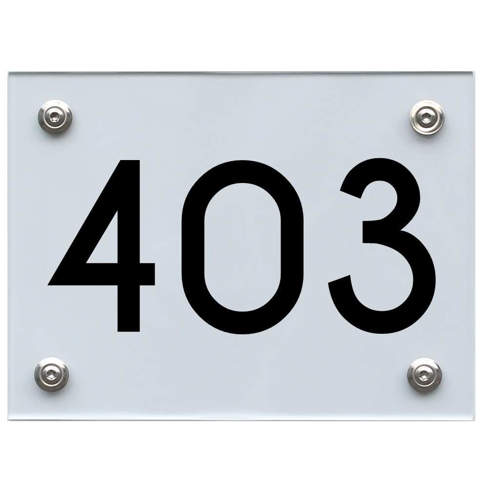 Hausnummernschild 403 schwarz