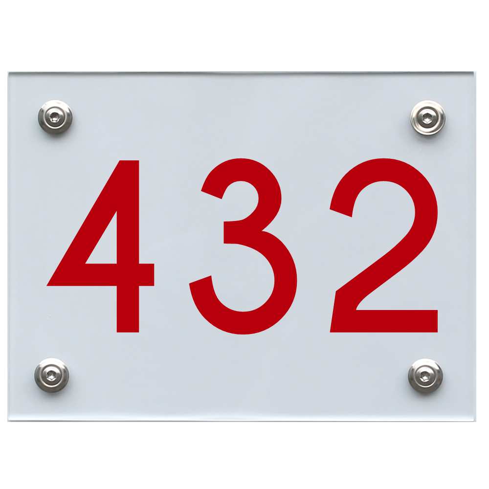 Hausnummernschild 432 rot