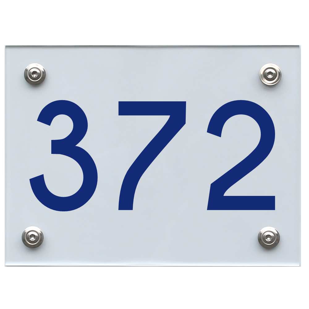Hausnummernschild 372 blau