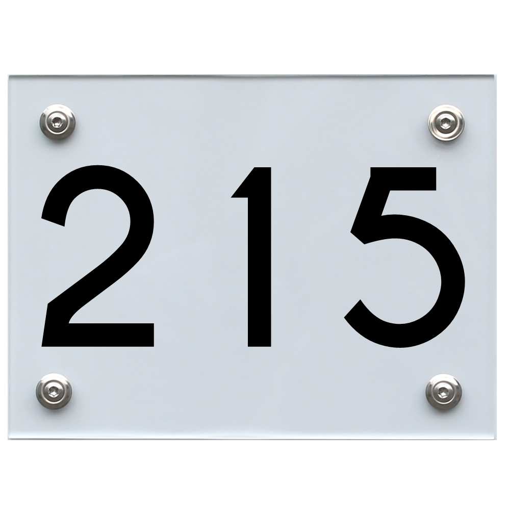 Hausnummernschild 215 schwarz