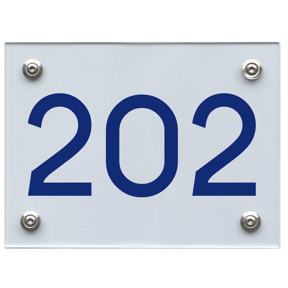 Hausnummernschild 202 blau