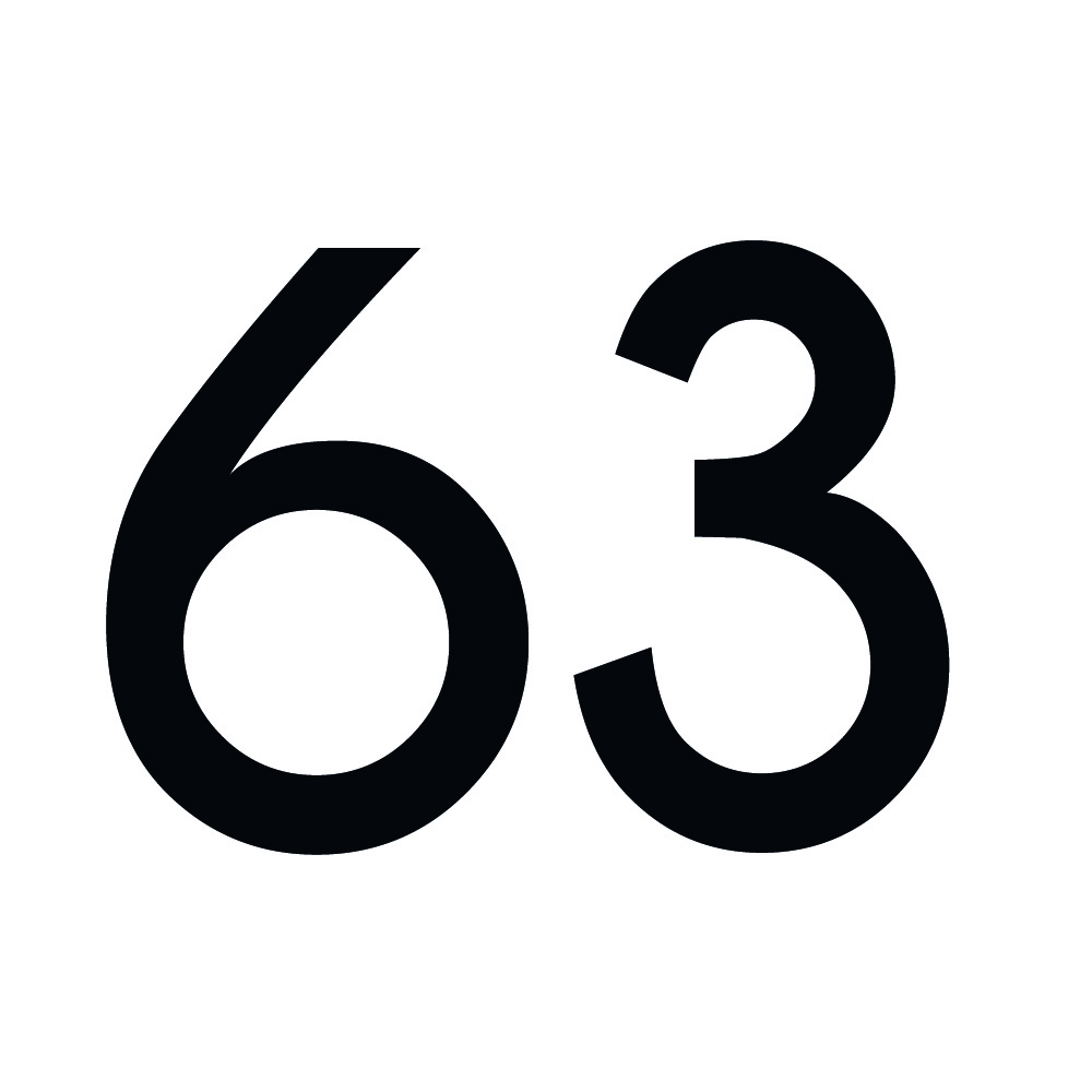 Zahlenaufkleber 63 schwarz