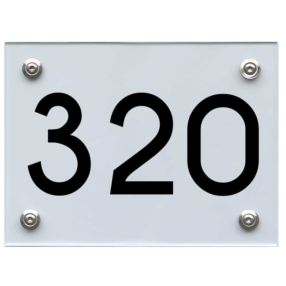 Hausnummernschild 320 schwarz