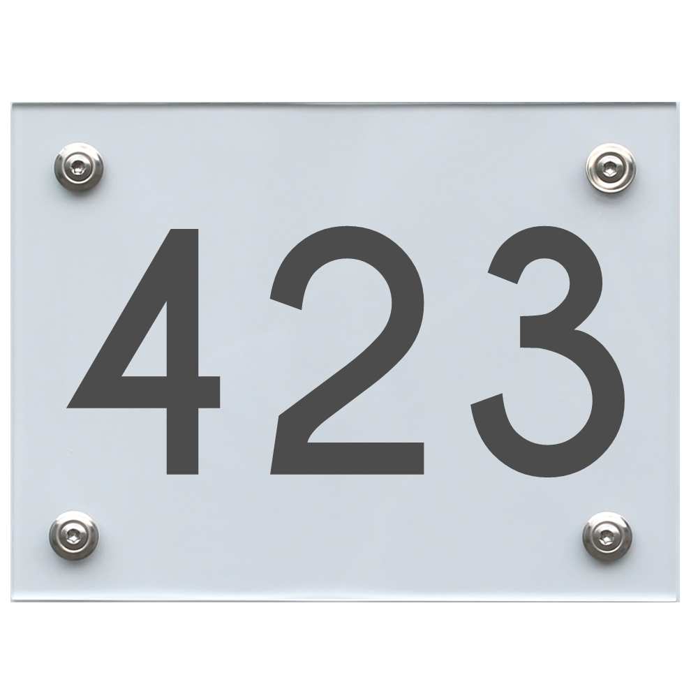 Hausnummernschild 423 dunkelgrau