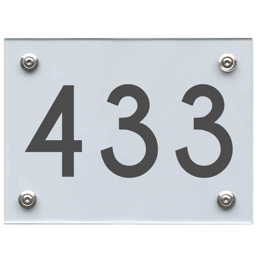 Hausnummernschild 433 dunkelgrau