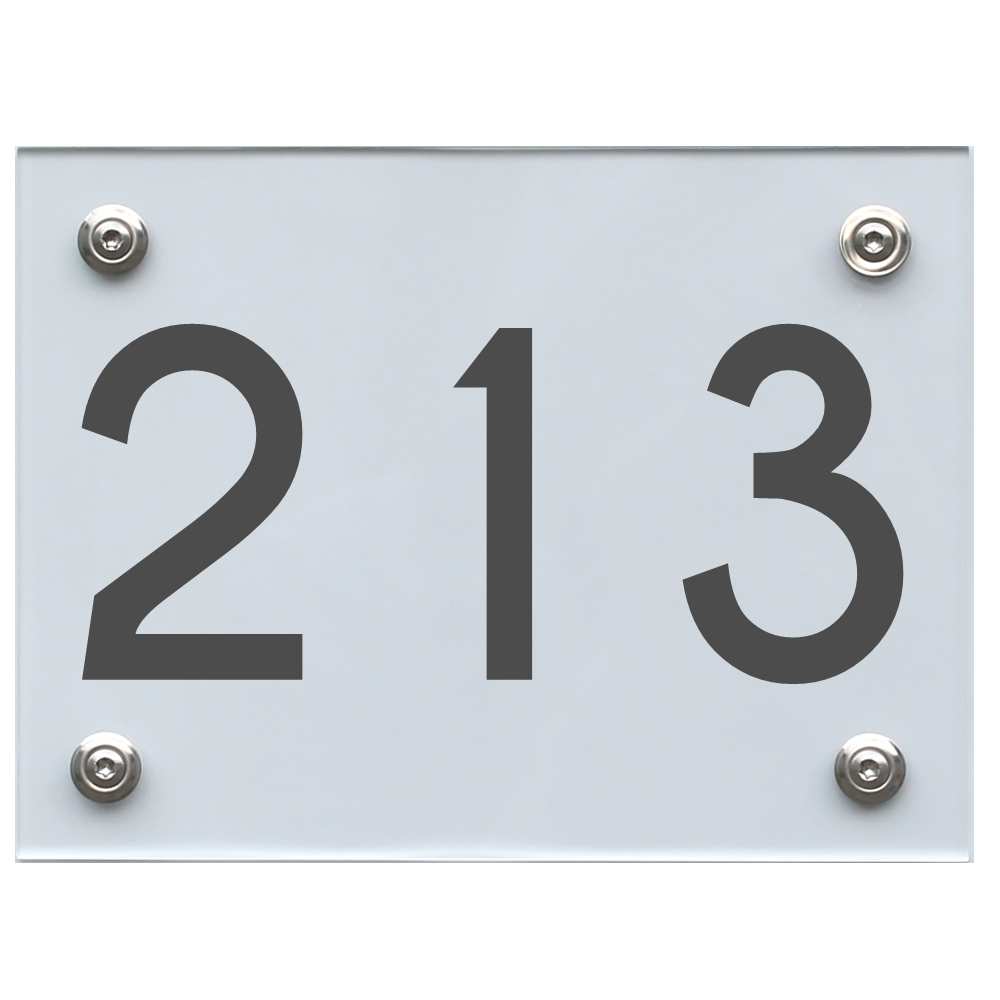 Hausnummernschild 213 dunkelgrau