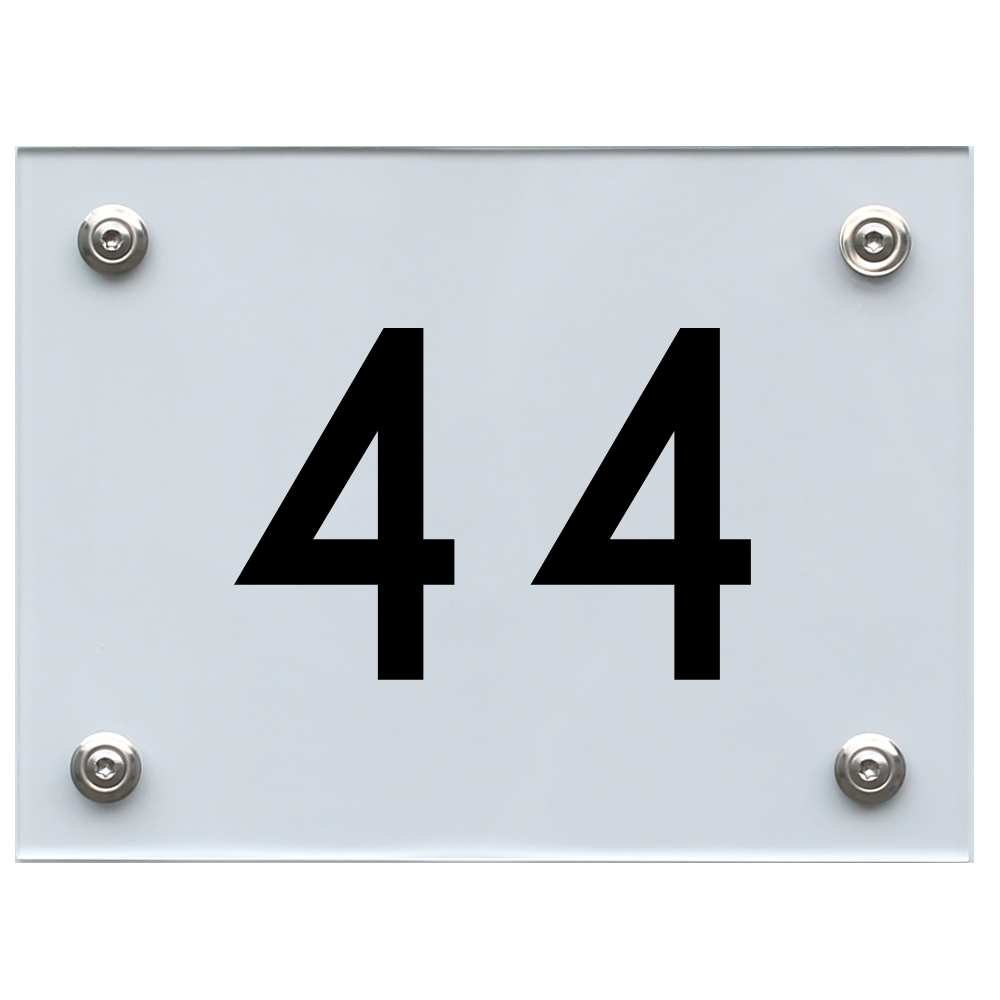 Hausnummernschild 44 schwarz
