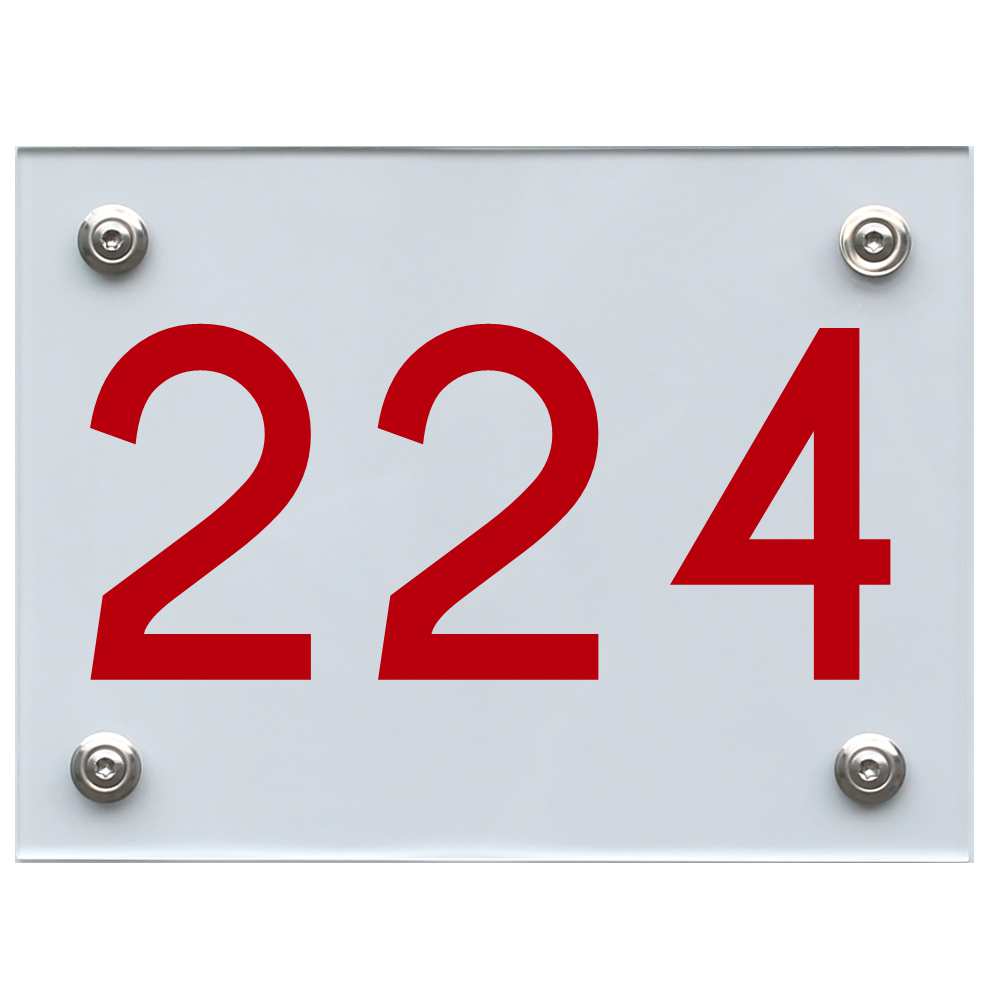 Hausnummernschild 224 rot