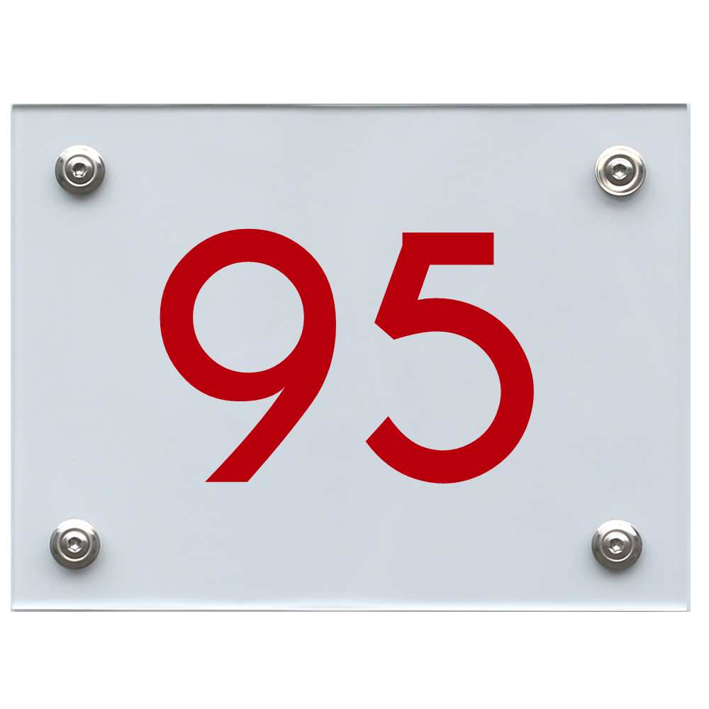 Hausnummernschild 95 rot