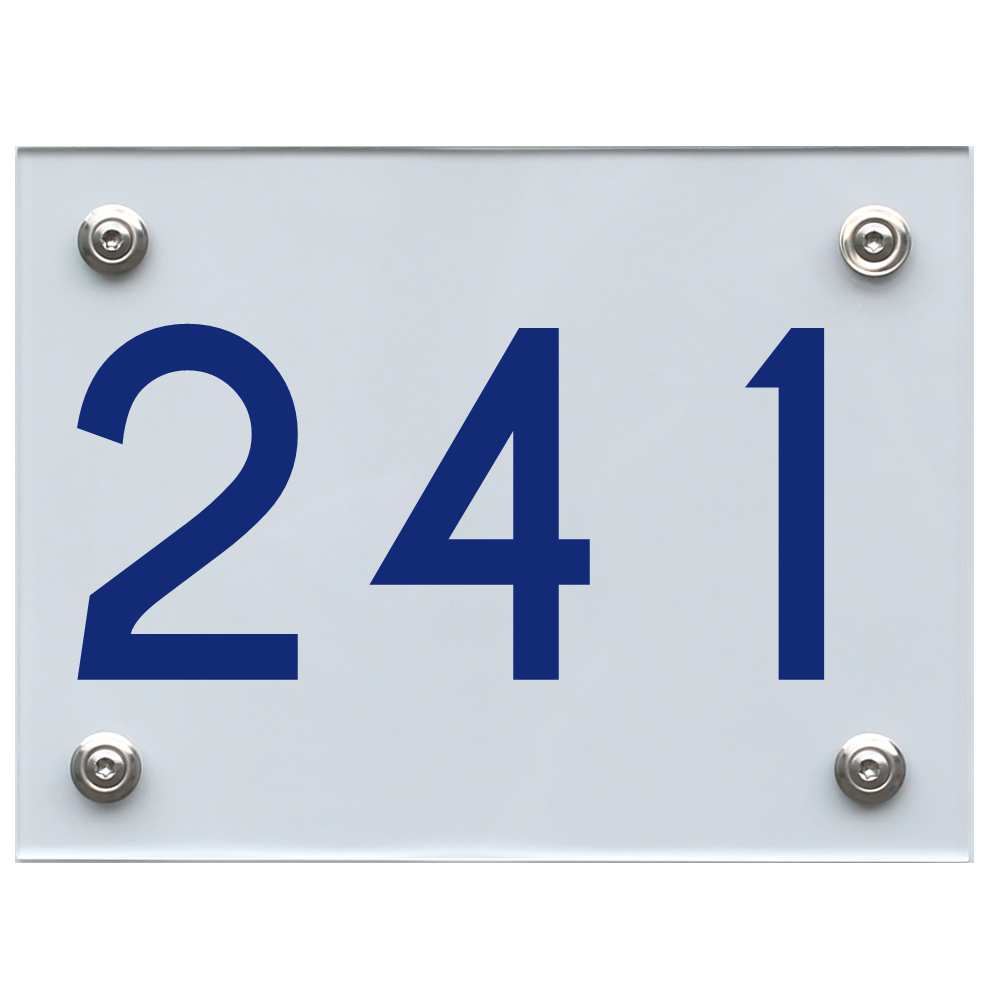 Hausnummernschild 241 blau