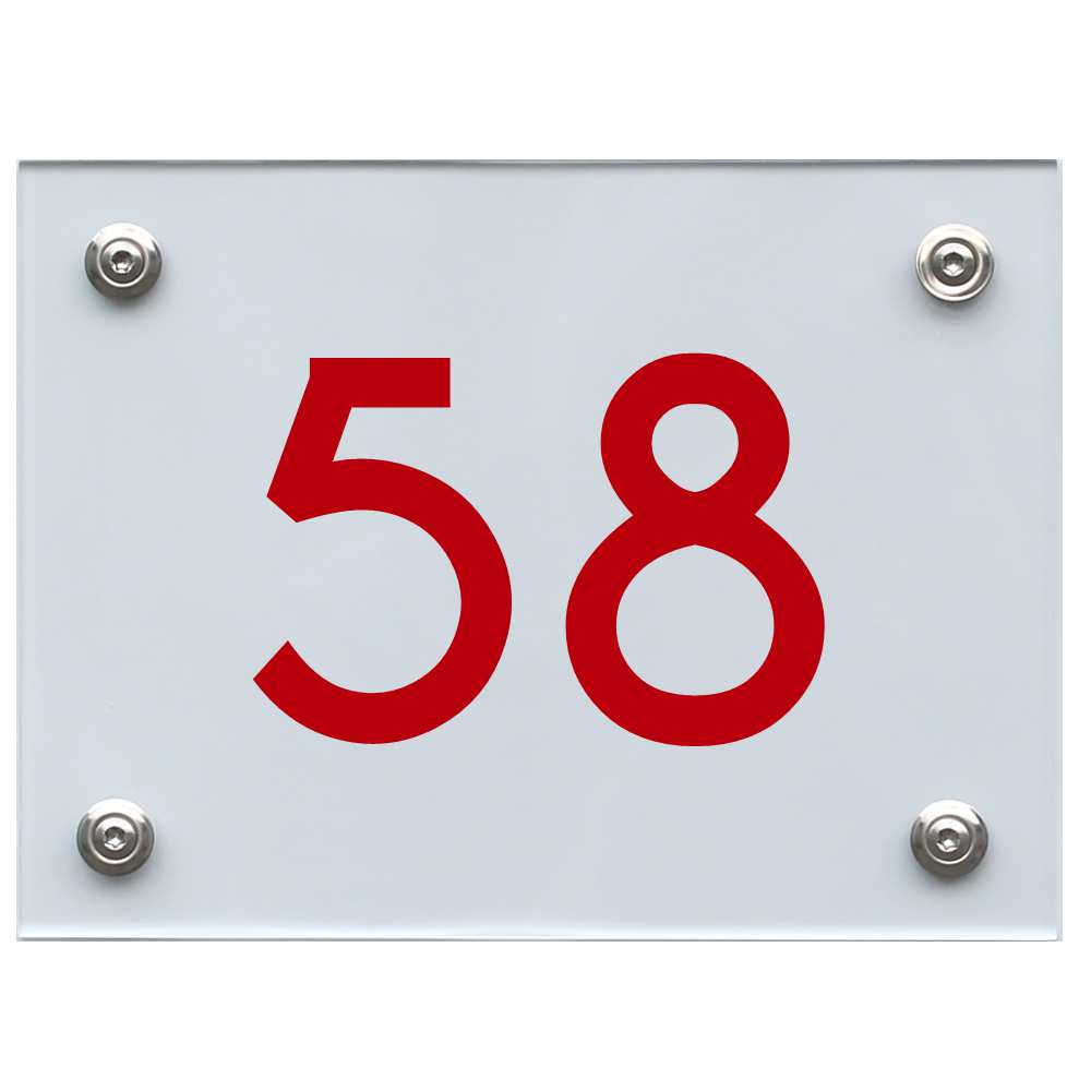 Hausnummernschild 58 rot