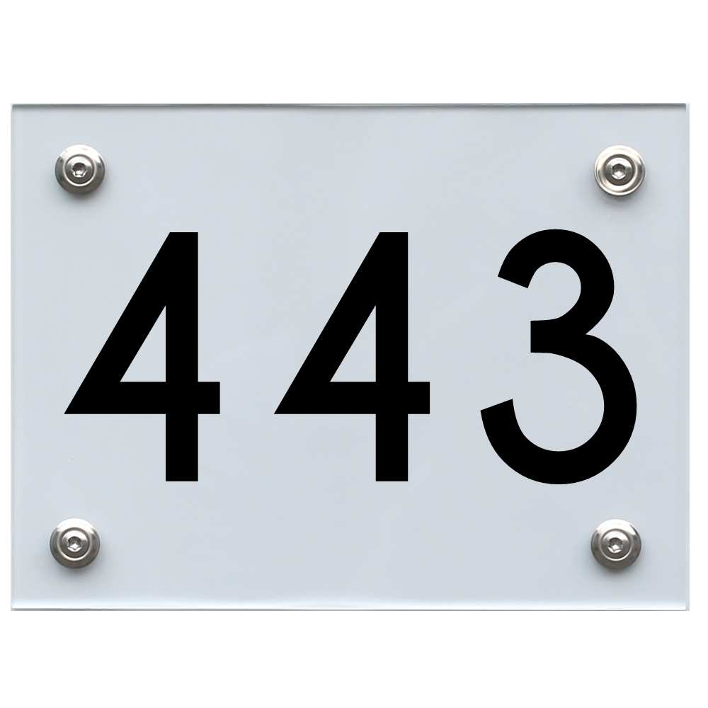 Hausnummernschild 443 schwarz