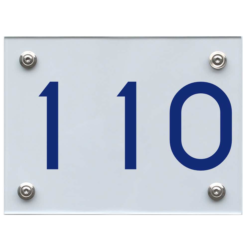 Hausnummernschild 110 blau