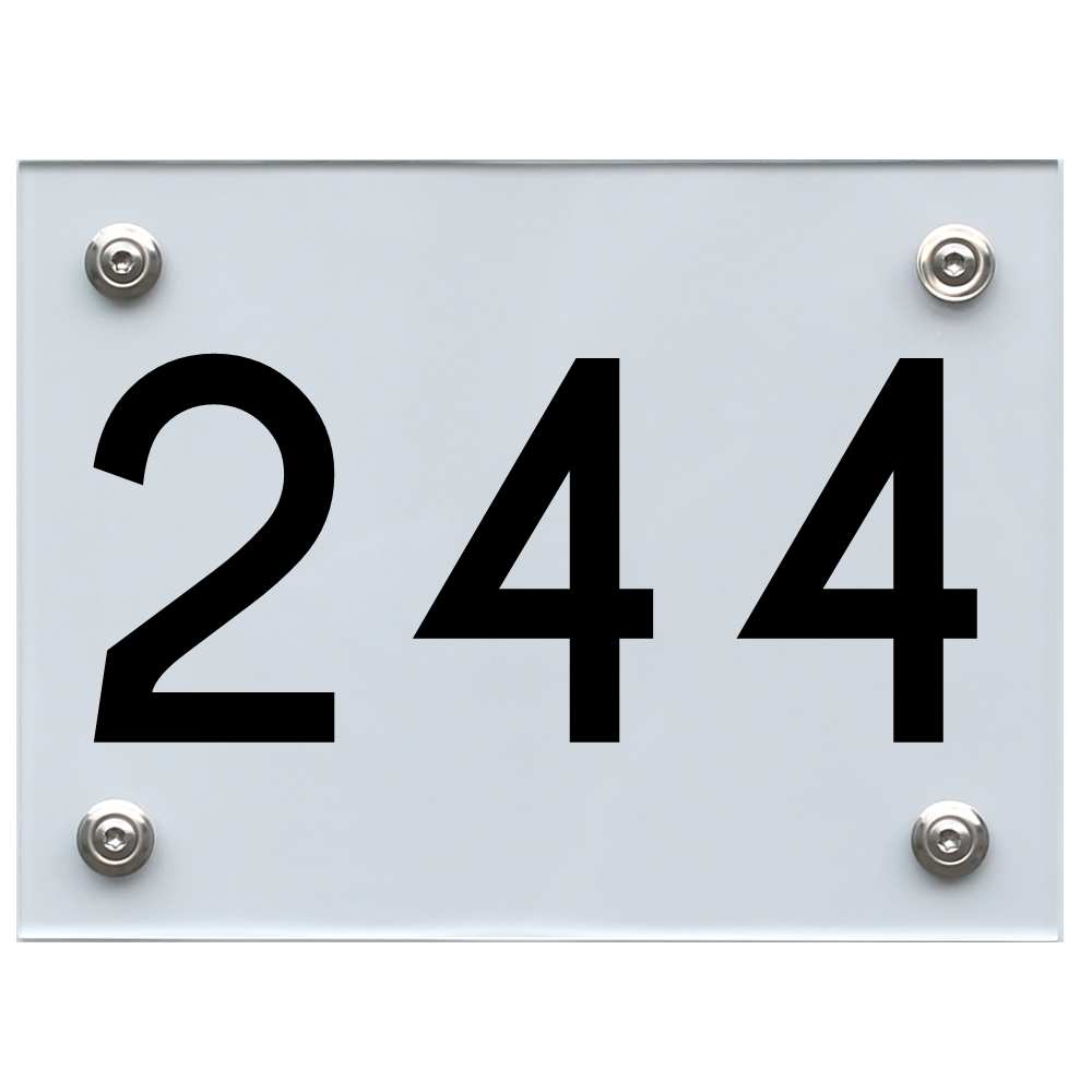 Hausnummernschild 244 schwarz