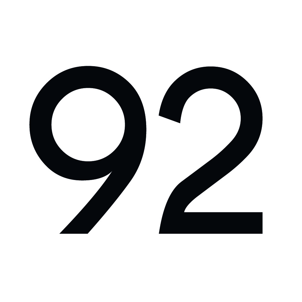 Zahlenaufkleber 92 schwarz