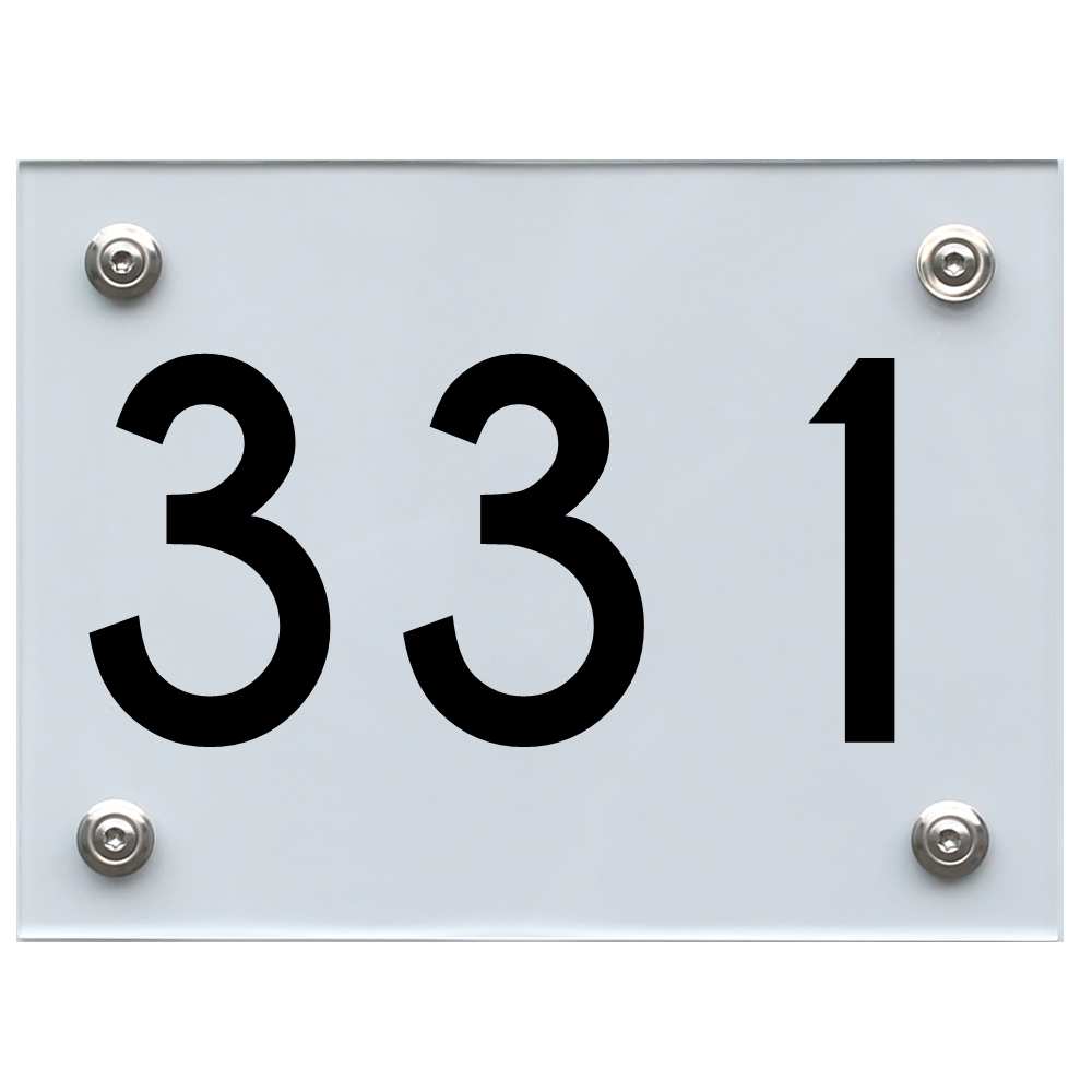 Hausnummernschild 331 schwarz