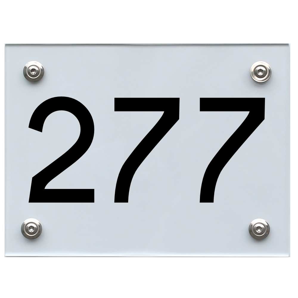 Hausnummernschild 277 schwarz