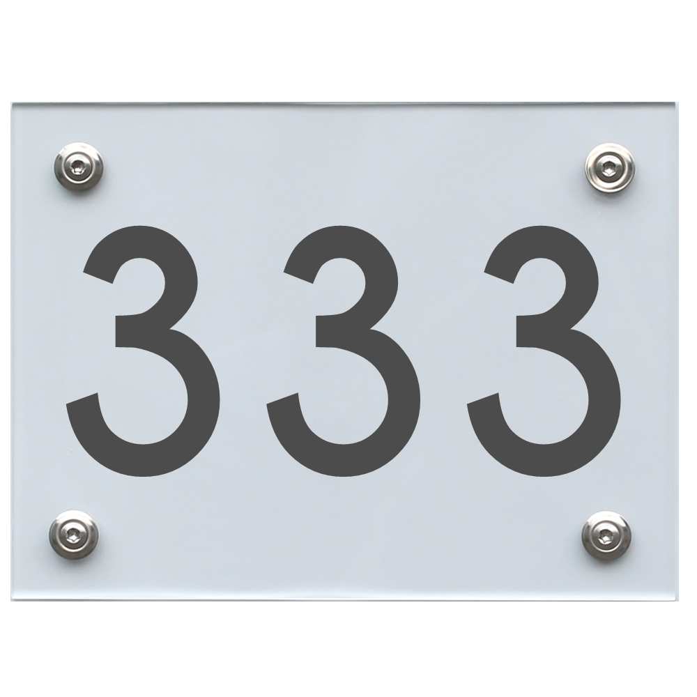 Hausnummernschild 333 dunkelgrau