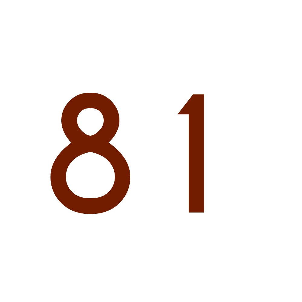 Hausnummer Aufkleber 81 kupfer