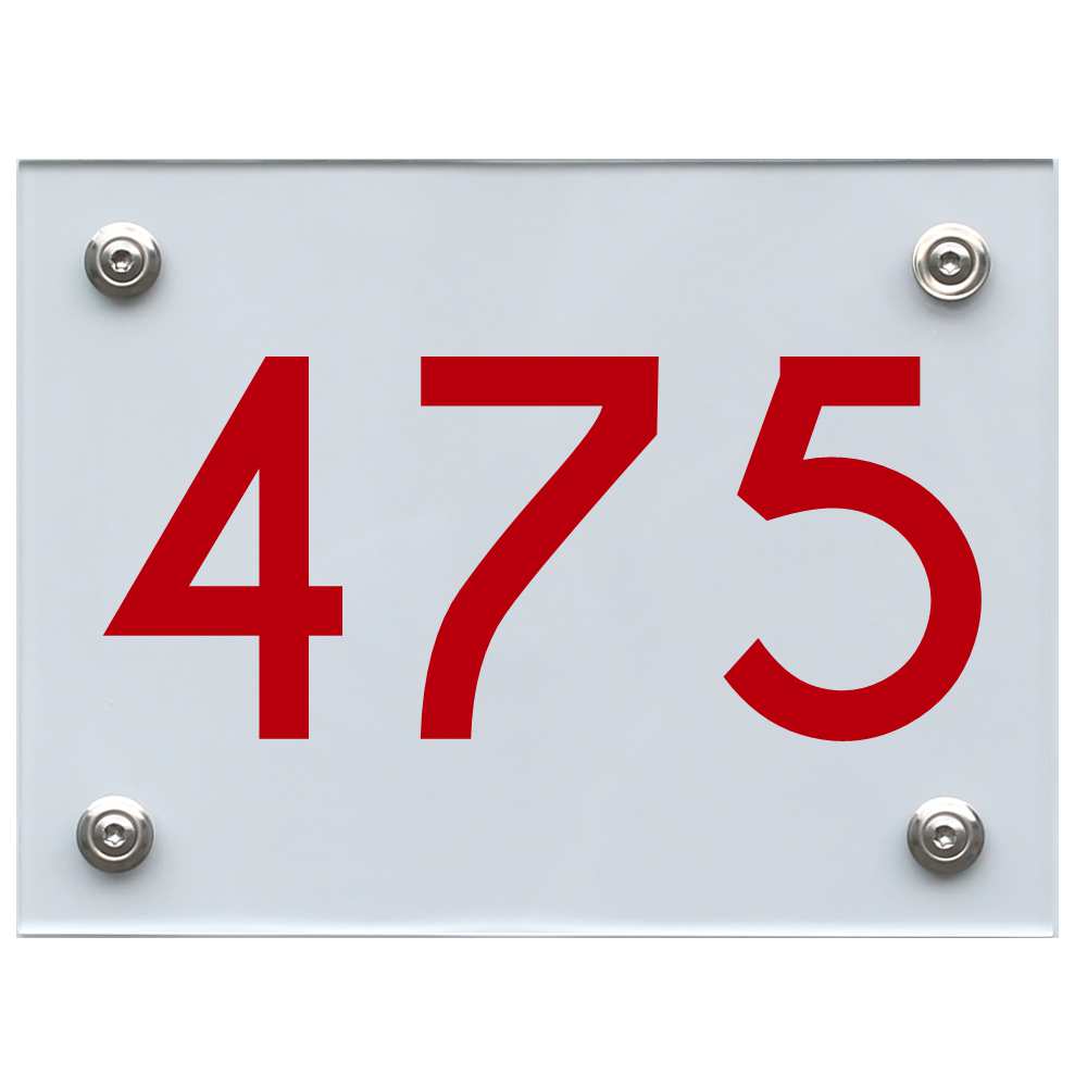 Hausnummernschild 475 rot