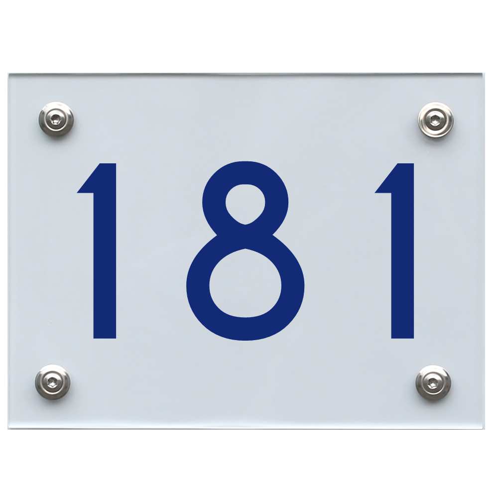 Hausnummernschild 181 blau