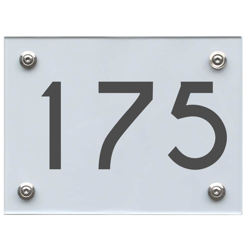 Hausnummernschild 175 dunkelgrau