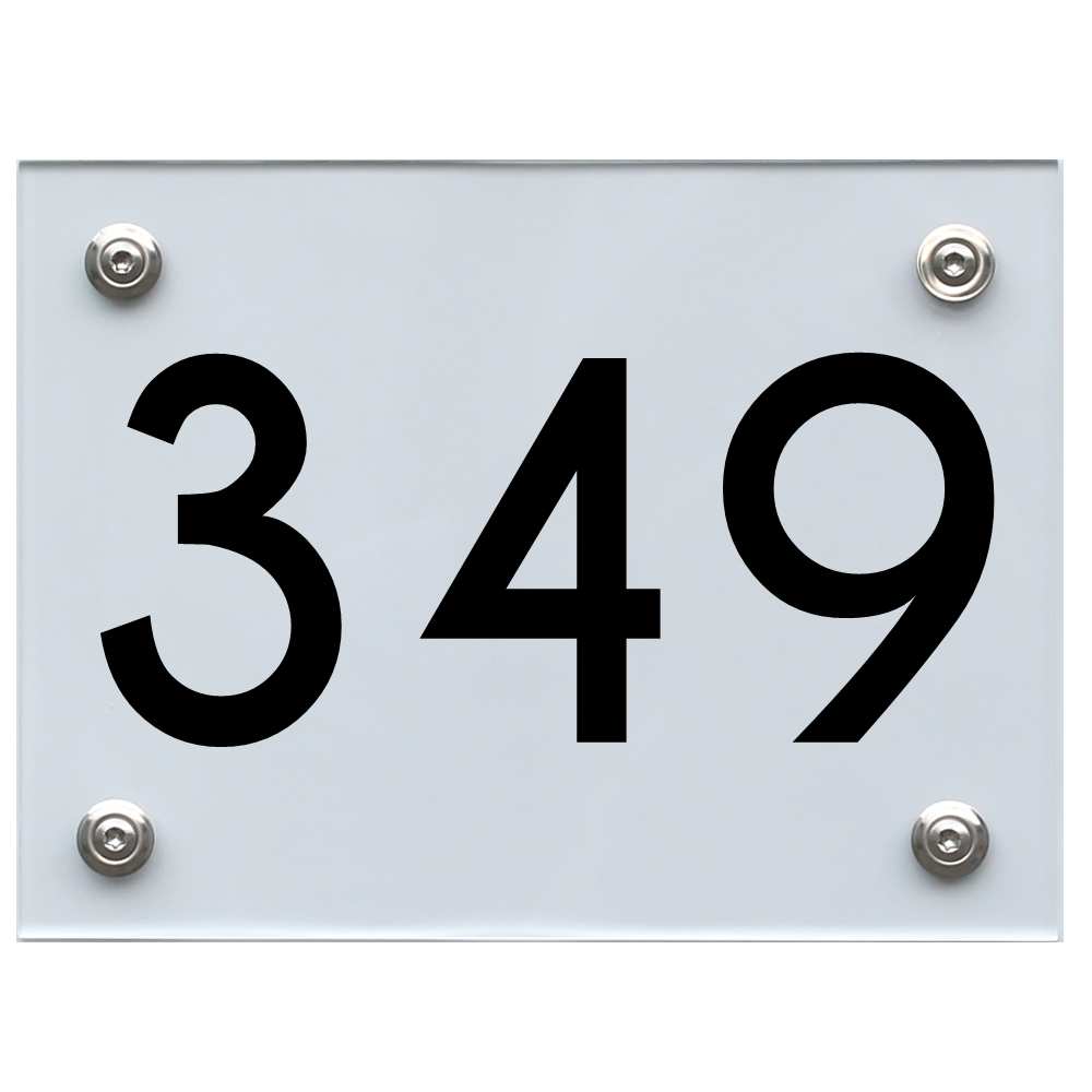 Hausnummernschild 349 schwarz