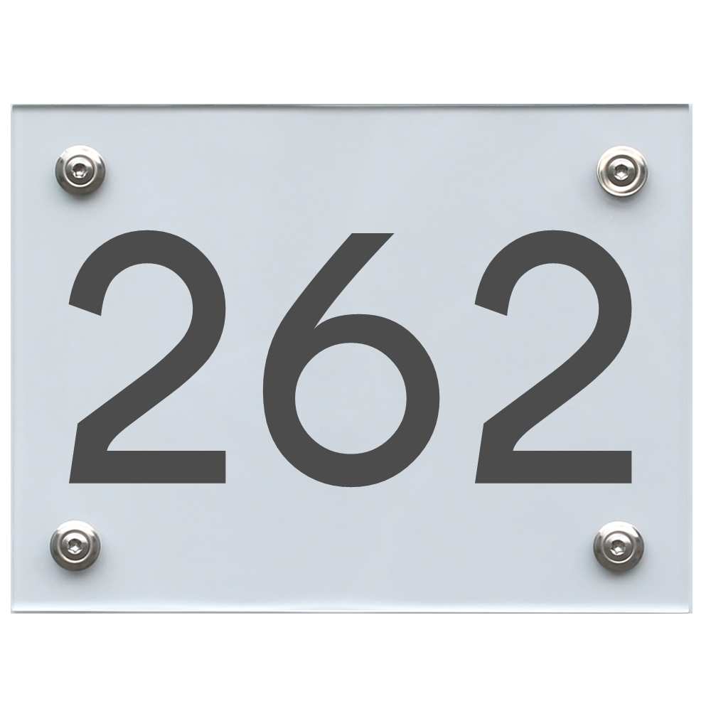 Hausnummernschild 262 dunkelgrau