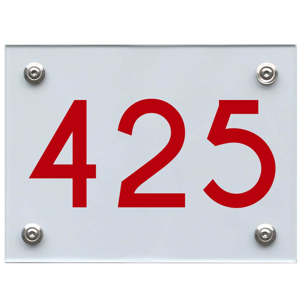 Hausnummernschild 425 rot