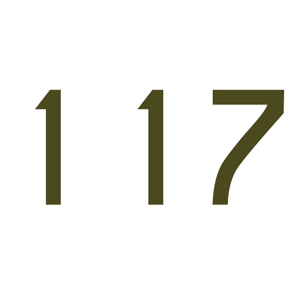 Hausnummer Aufkleber 117 gold