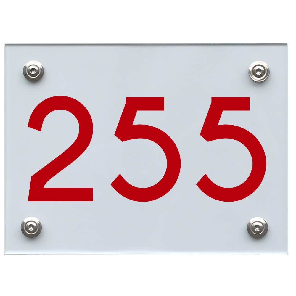 hausnummernschild-255-rot Hausnummernschild 255 rot