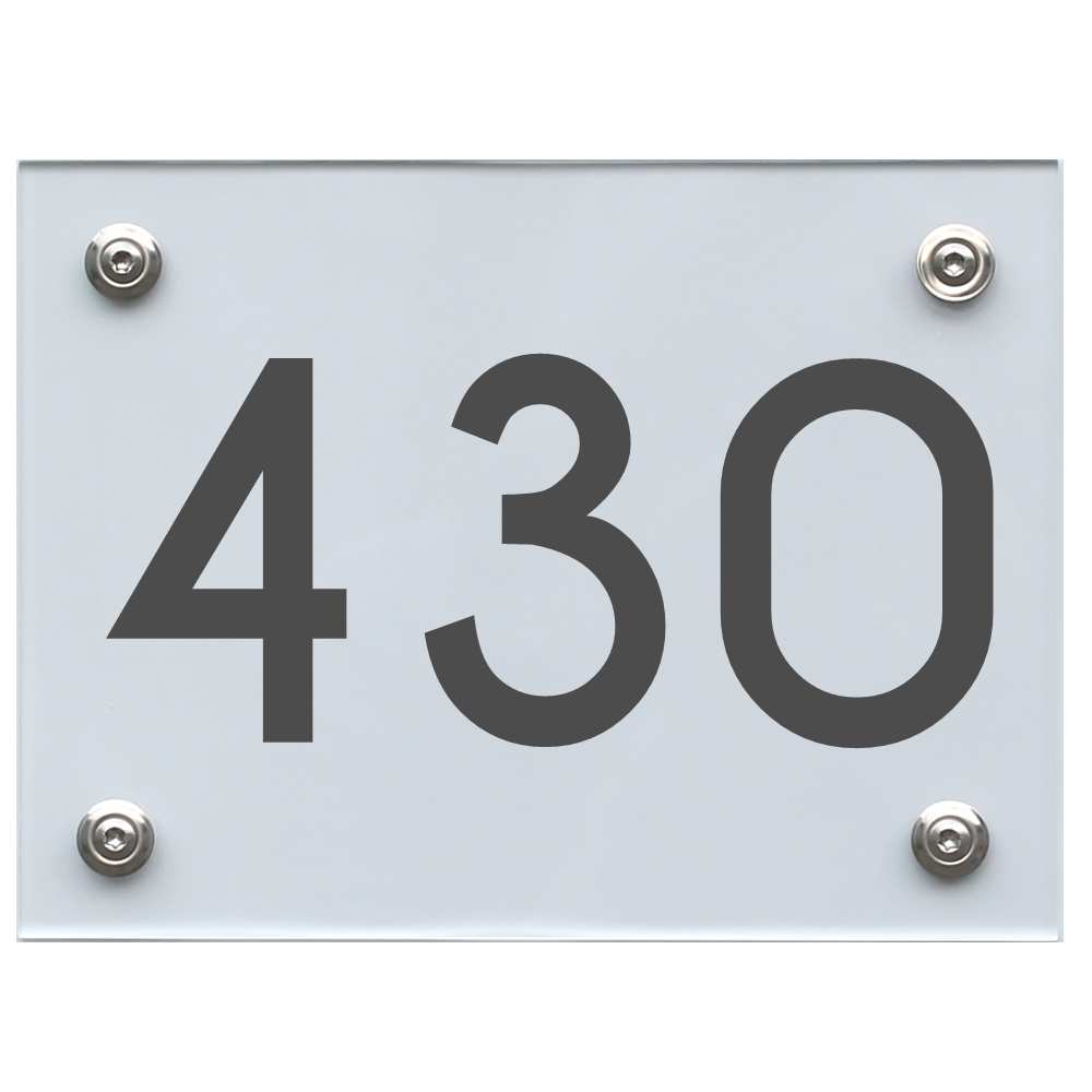 Hausnummernschild 430 dunkelgrau