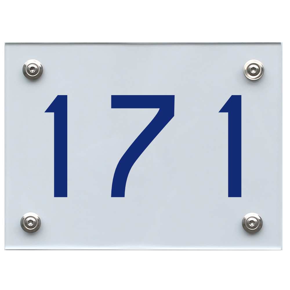 Hausnummernschild 171 blau