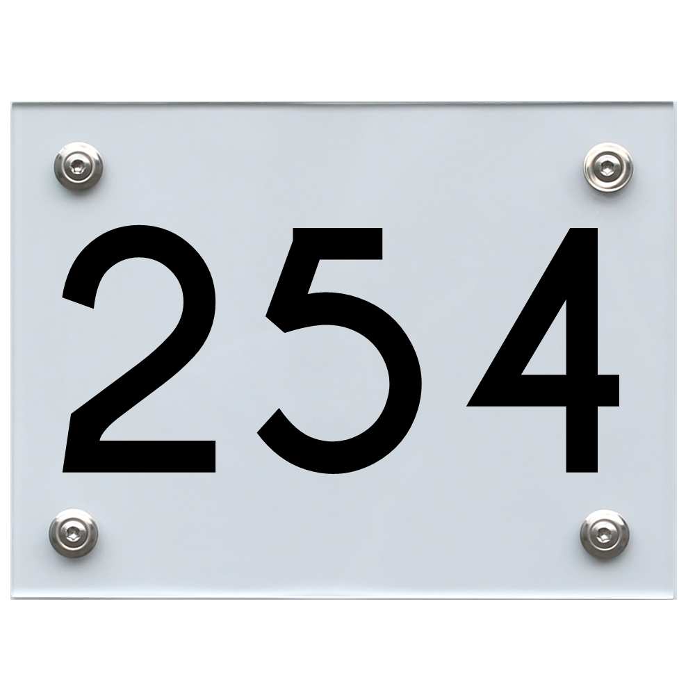 Hausnummernschild 254 schwarz