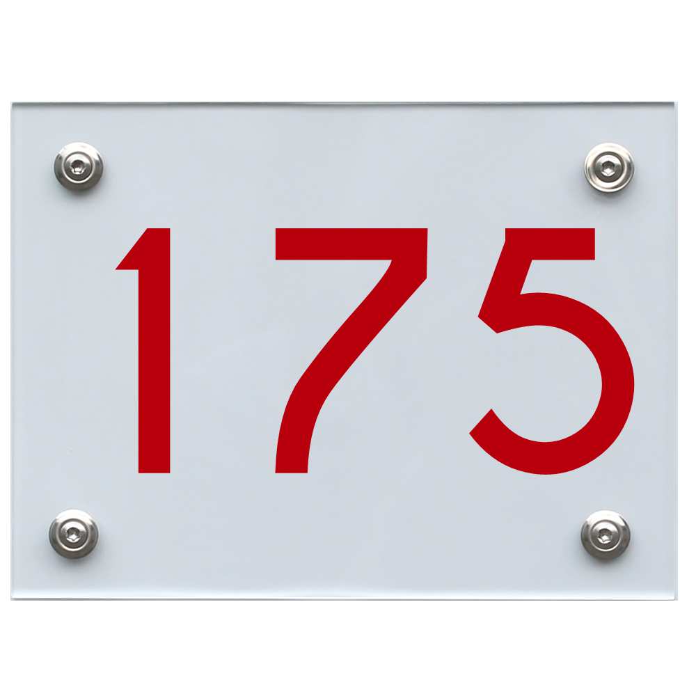 Hausnummernschild 175 rot