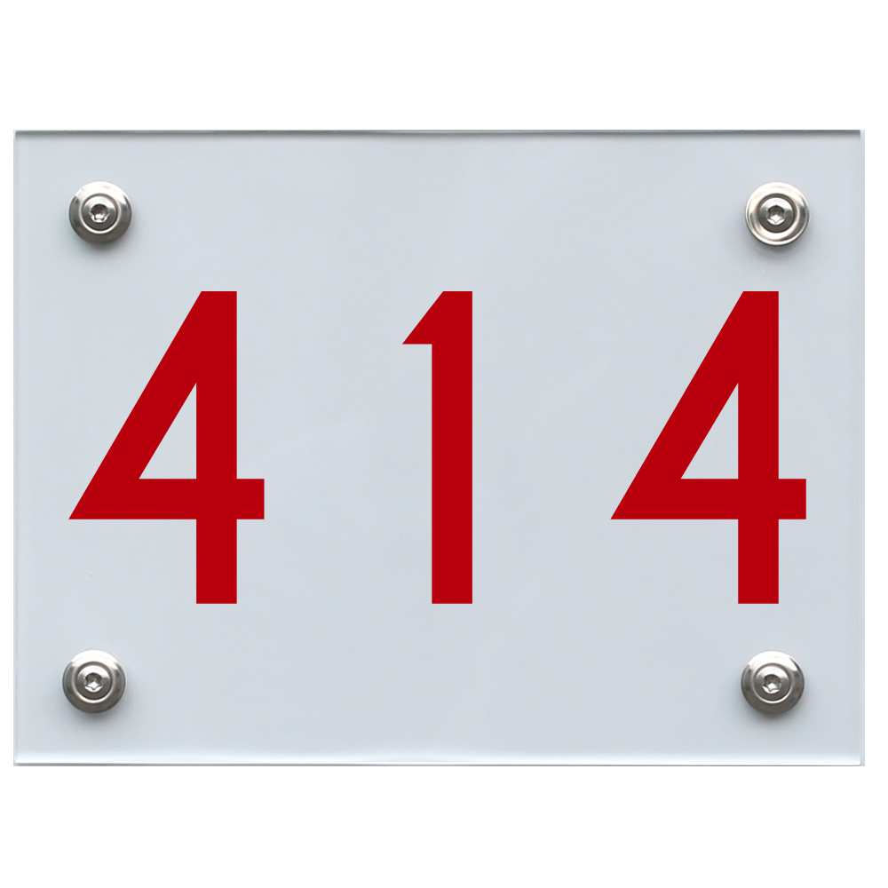 Hausnummernschild 414 rot