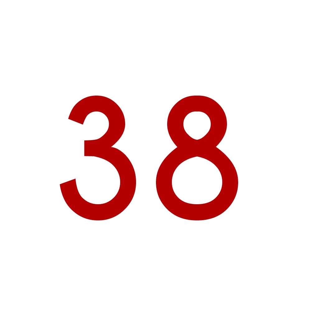 Hausnummer Aufkleber 38 rot